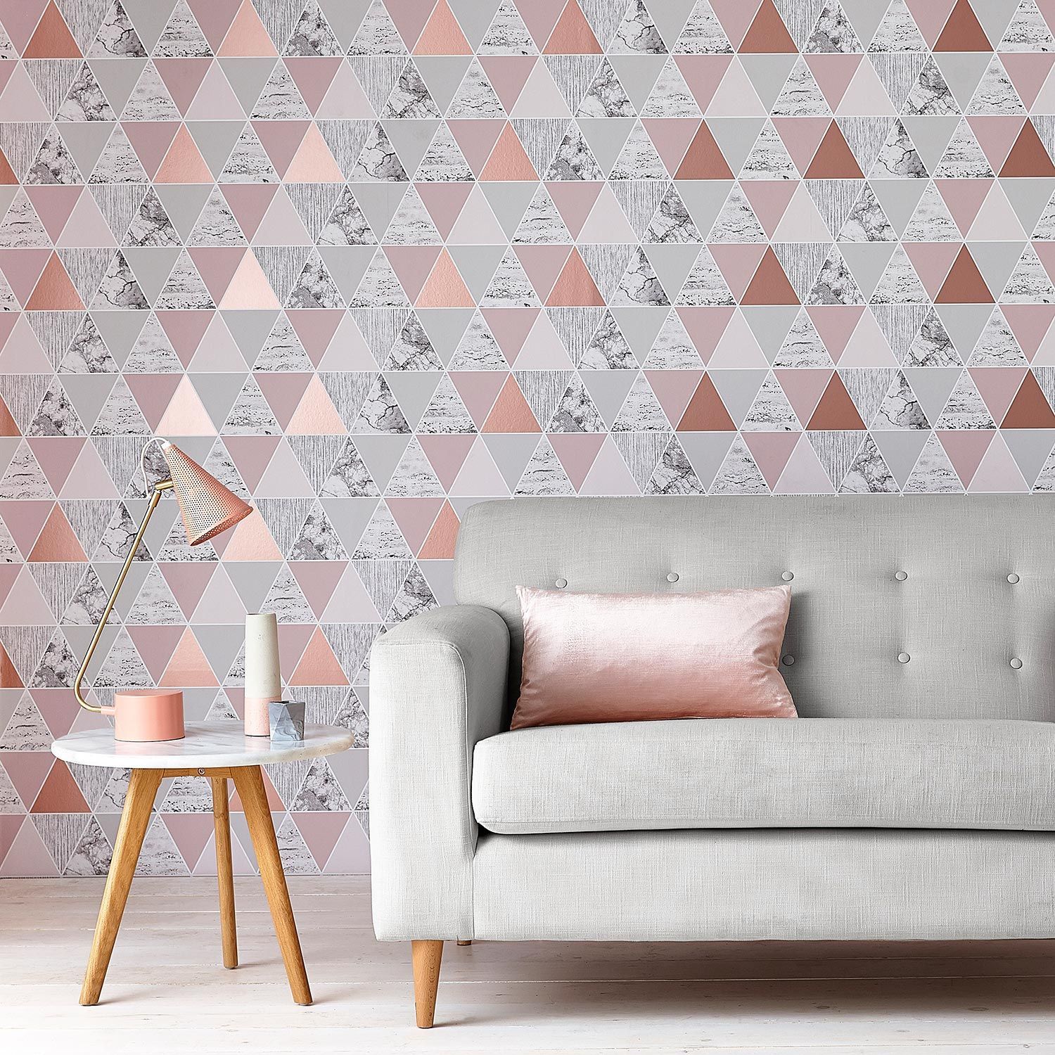 Reflections Geometric Wallpaper 103290 By Graham Brown In Rose Gold